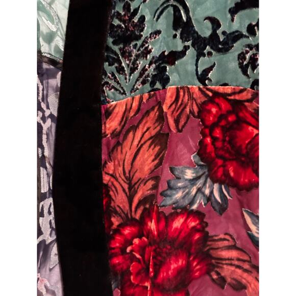 Chico’s New JACKET Cardigan Open BURNOUT VELVET Artsy Fairy whimsigoth sz s/m - Picture 2 of 11